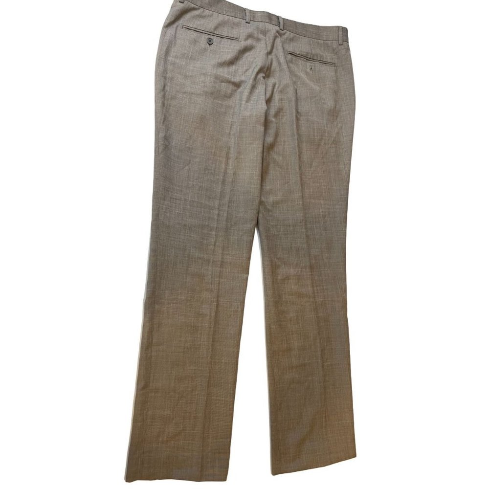 Blaq Mens Dress Pants Slim Fit Straight Leg Flat Front Mid Rise Gray Size 36